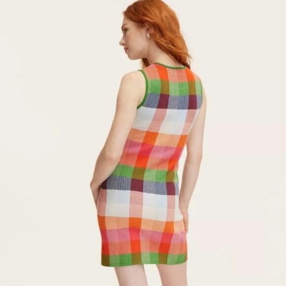 XXL Plaid Mini Sweater Dress kate spade new york Target Red/Pink/Green Blue NWT - Picture 3 of 7